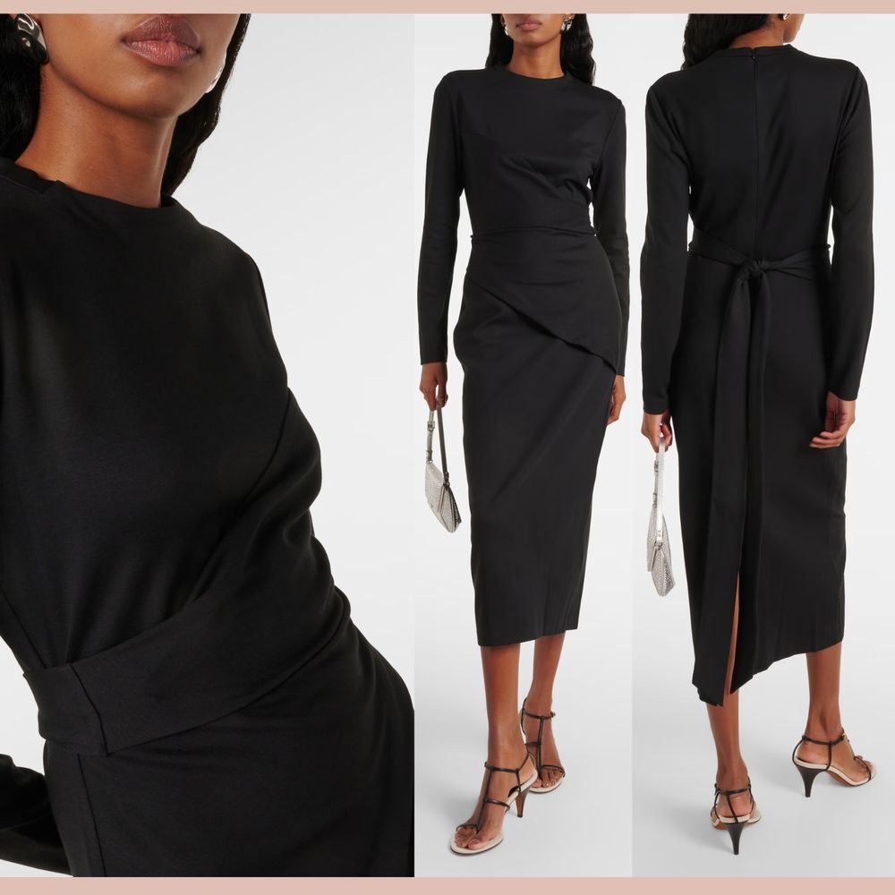NWT $425 DIANE VON FURSTENBERG [ Small ] Long Sleeve Midi Wrap Finan Dress Q1124